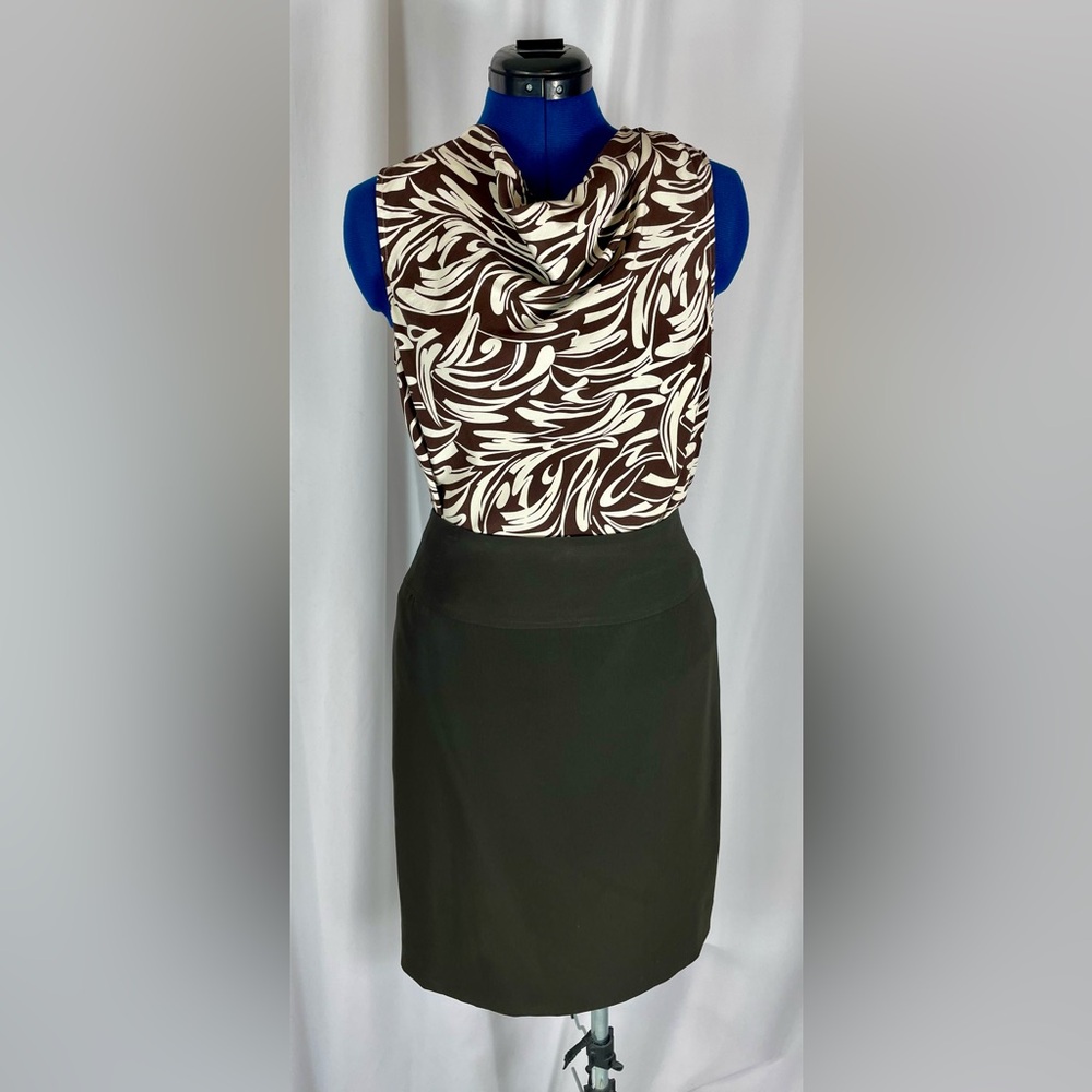 Print Silk Drape Neck Shell - Picture 3 of 7